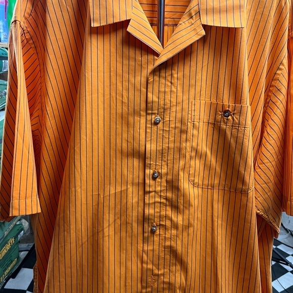 Paul Fredrick 100% Cotton Striped Short Sleeve Button-Up Shirt 3XL Class… - Picture 3 of 3